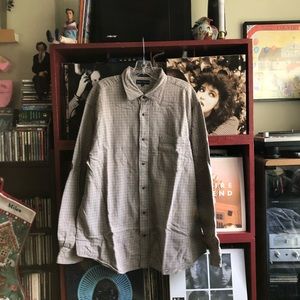 Grey checkered flannel button down